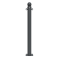 Ornamental bollard | Series 474B | � 76 mm | stationary, to be fixed by plugswith base plate 100 x 150 mm | without lock | with 2 eyelets